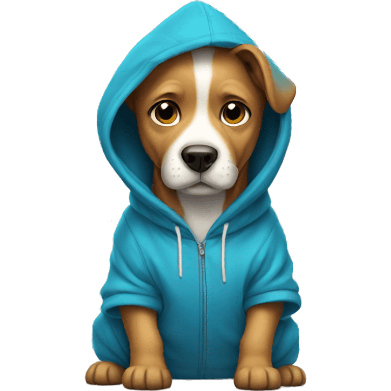 Dog wearing a hoodie emoji