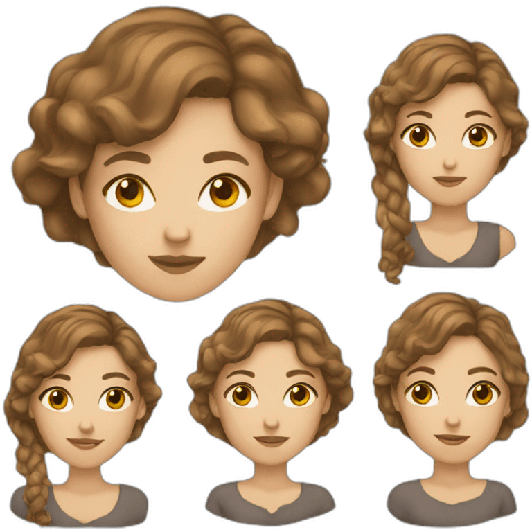 Brown hair young White women emoji