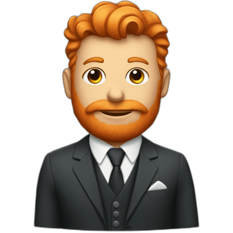 Ginger bird in a suit emoji