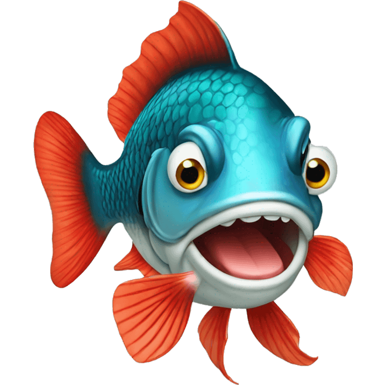 red fish closed mouth side vie emoji