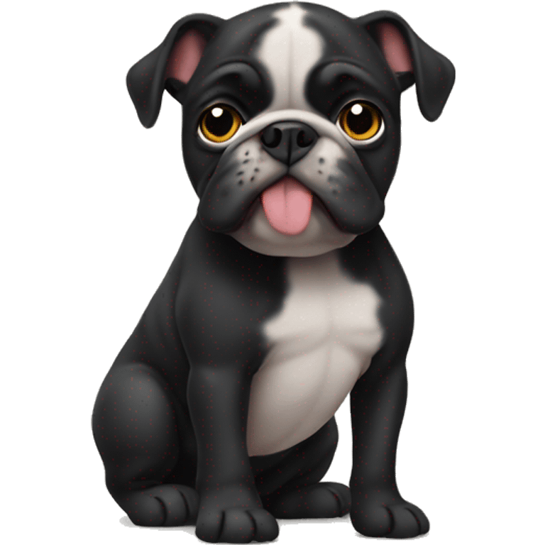 little black bulldog in a soft diaper emoji