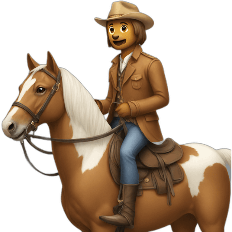 dog with a hat riding a horse emoji