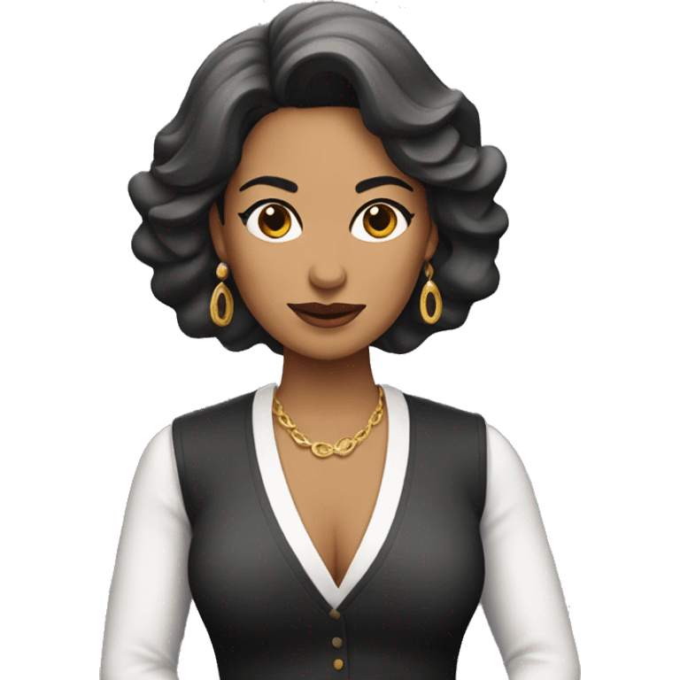 Mujer morena estilista  emoji