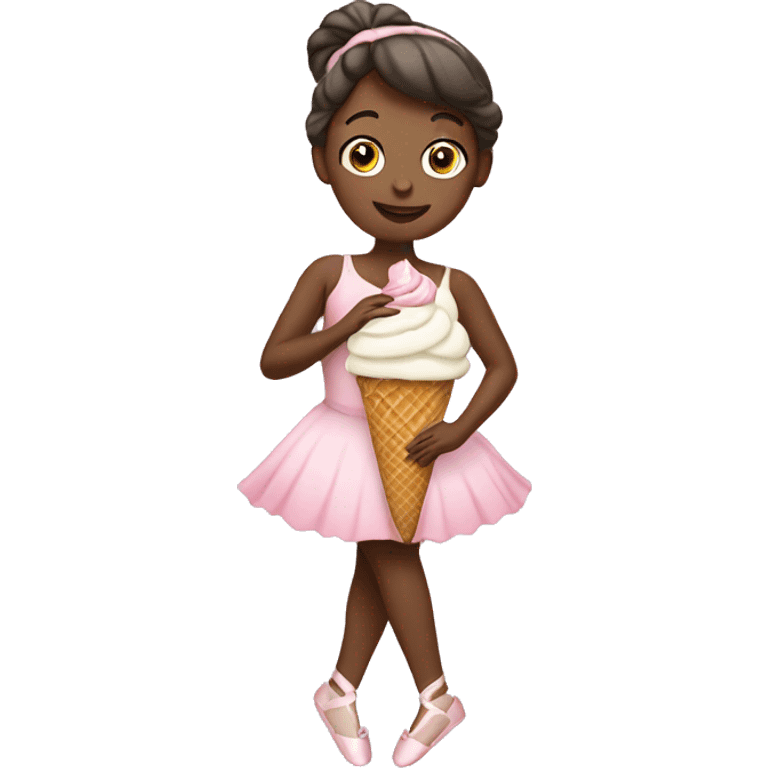 Ballerina holding ice cream emoji