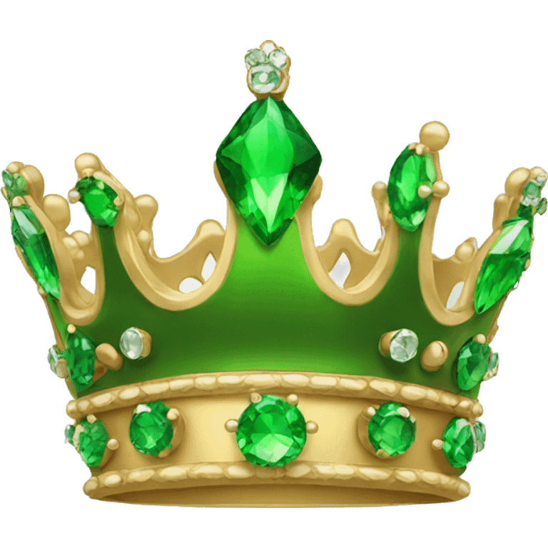 A crown with only green jewels emoji