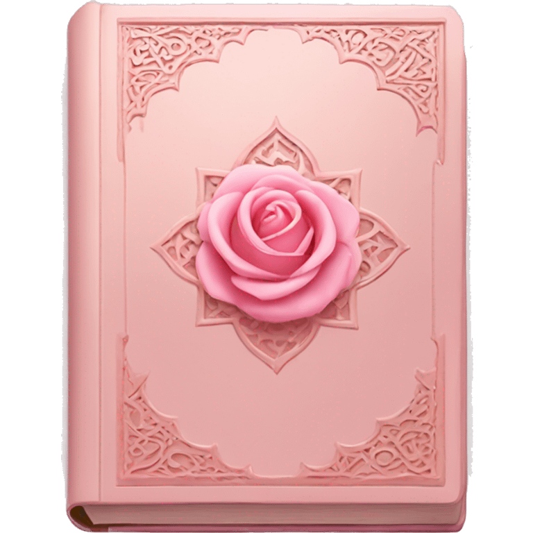 Light pink Quran with rose  emoji