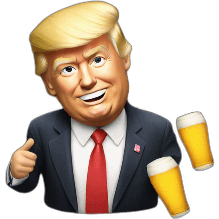 Donald Trump avec une bières  emoji