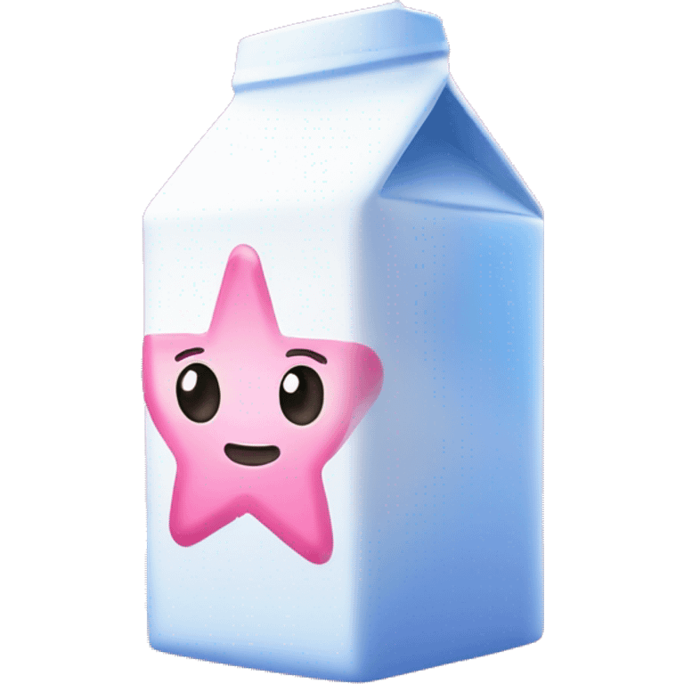 Kawaii neon star glitter milk carton emoji    emoji