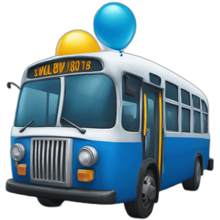 Blue bus fortnite with balloon emoji