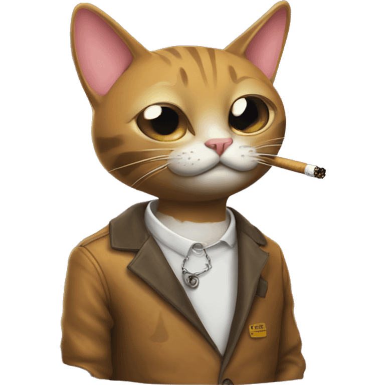 cat smoking a cigarette dressed with y2k drip  emoji