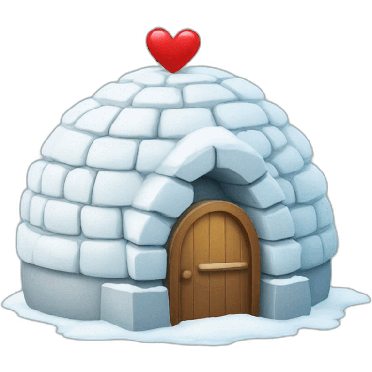 igloo with heart symbol on top of it emoji