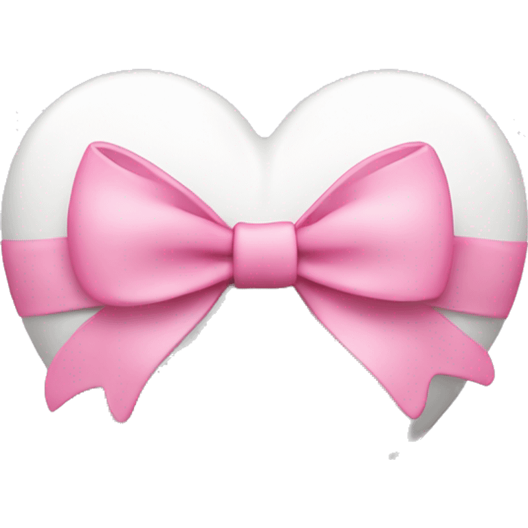 white heart with pink bow emoji