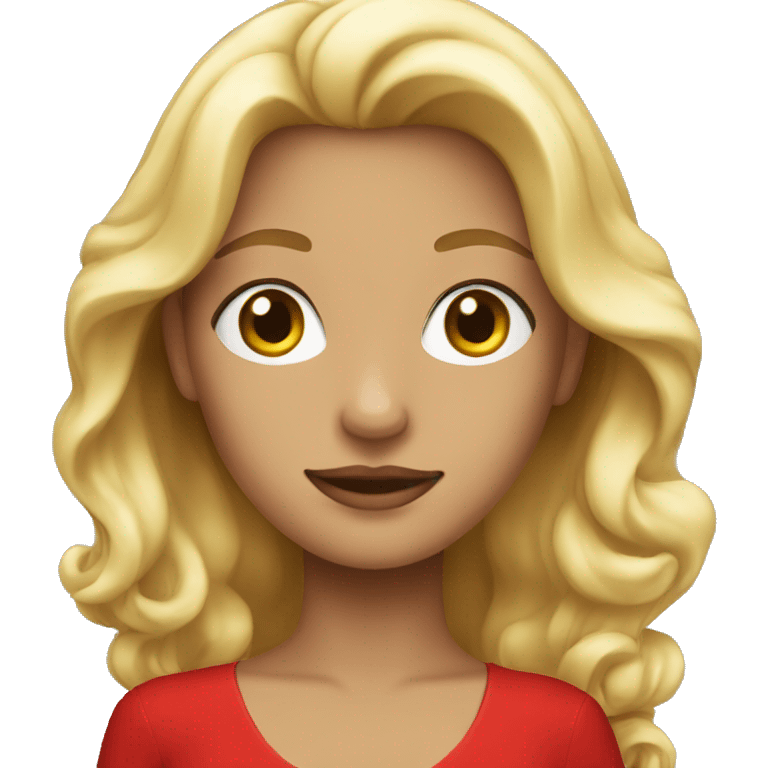 Blonde with red dress emoji