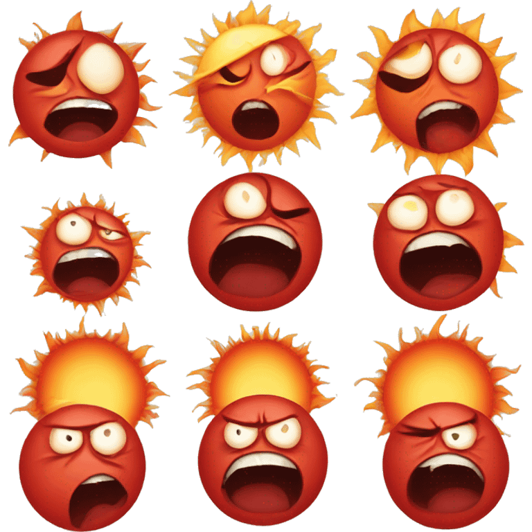 Angry red sun emoji