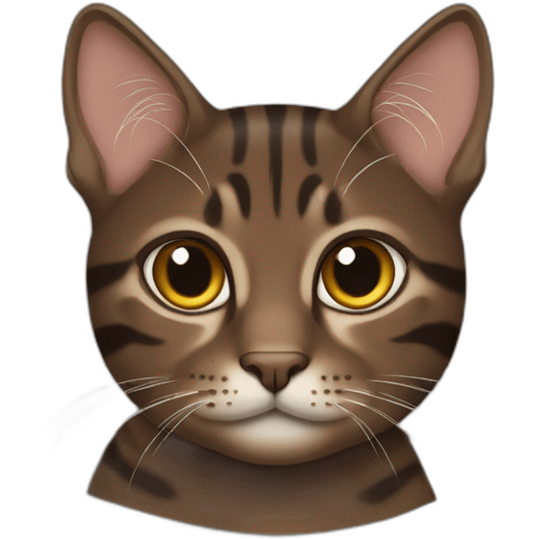 dark brown tabby cat emoji