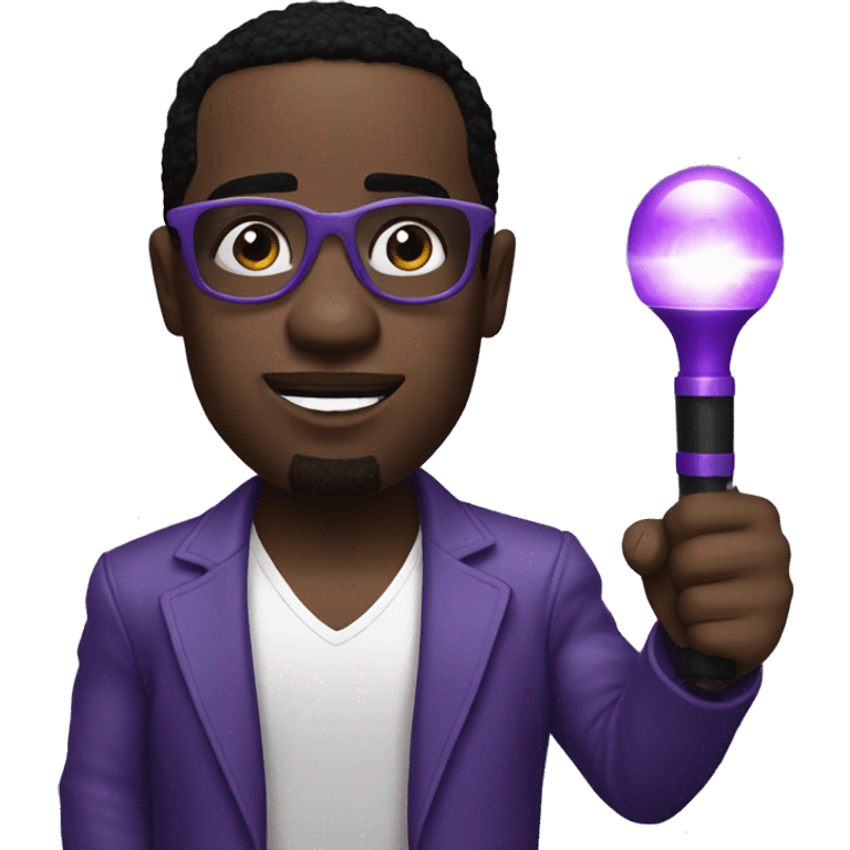 p diddy holding a purple flashlight  emoji