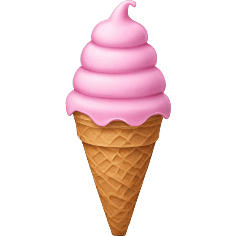 Pink ice cream in a tan cone emoji