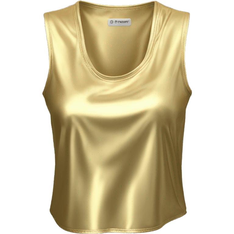 Hyper Realistic isolated sleeveless gold loose neck  crop top blouse. emoji