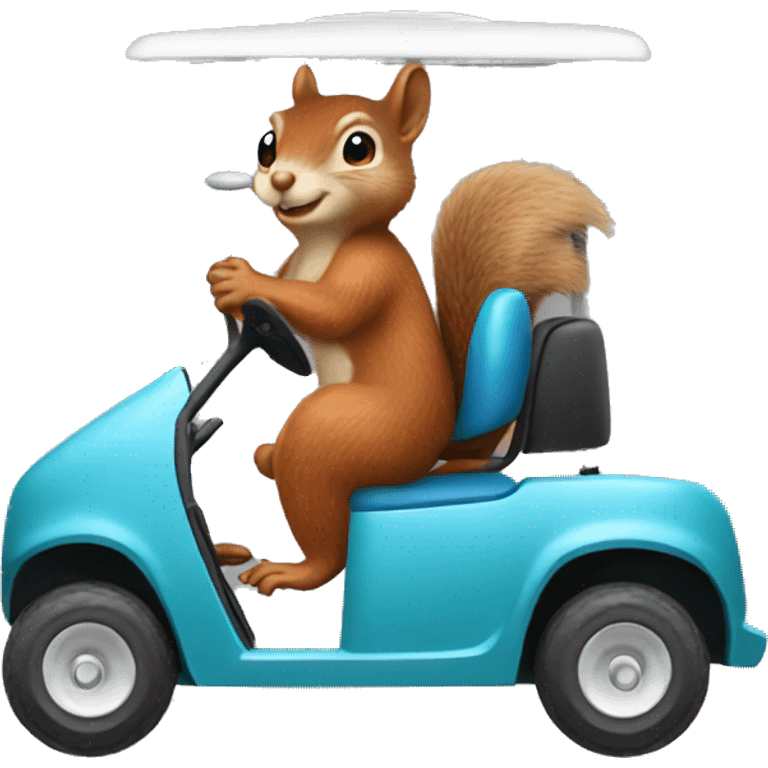 Squirrel riding a golf cart emoji