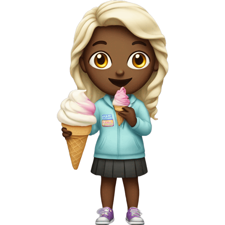 girl whit ice cream emoji