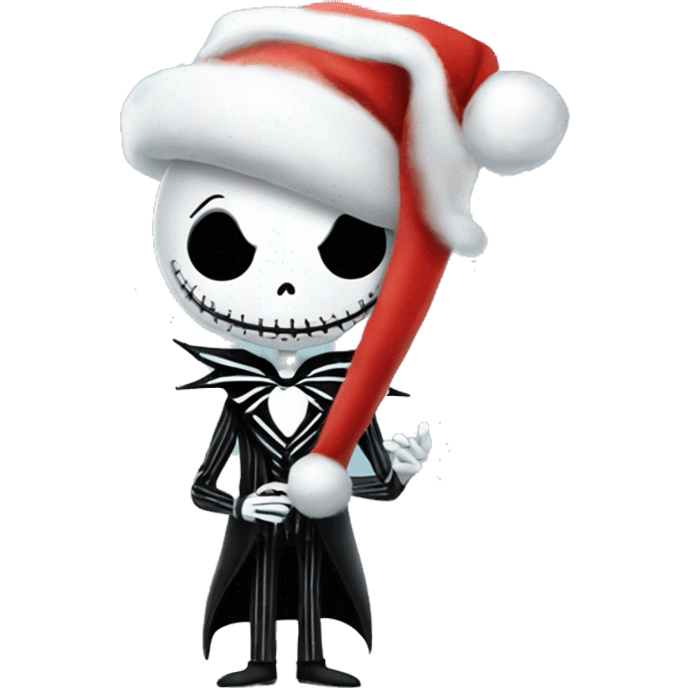 Jack Skellington in christmas costume emoji