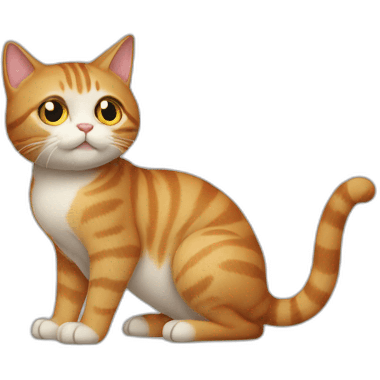 Cat with it's leg sticking up emoji