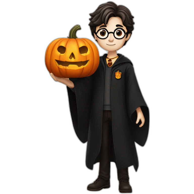 harry potter holding a pumpkin in his hands emoji