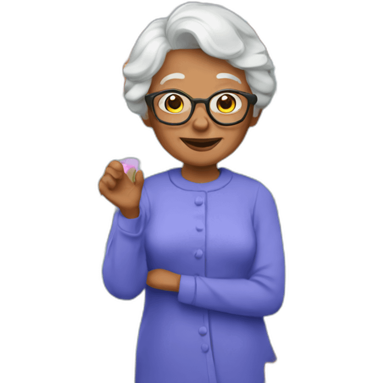 Granny with tulips emoji