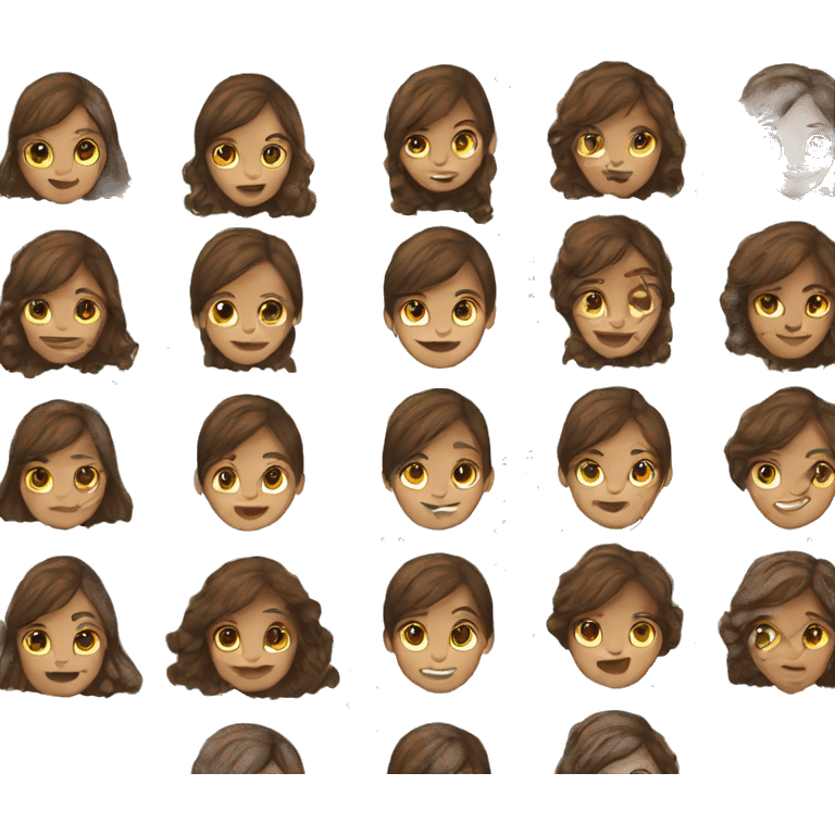 brown haired girl portrait Christmas  emoji