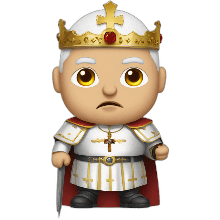 a fat and old pope wearing heavy metal metallica emoji