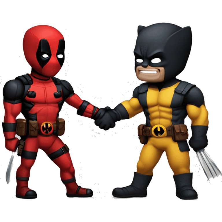 Deadpool and Wolverine holding hands emoji