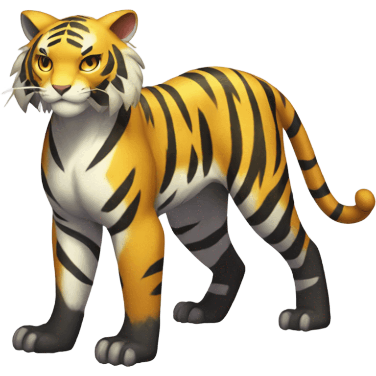 pokémon Fakemon shiny full body tiger black and  emoji