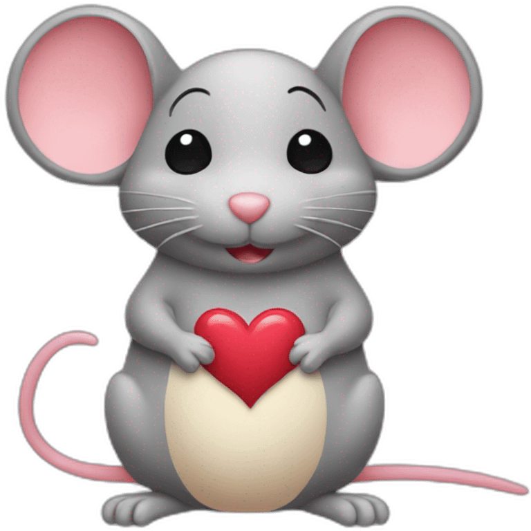 Mouse with hearts  emoji