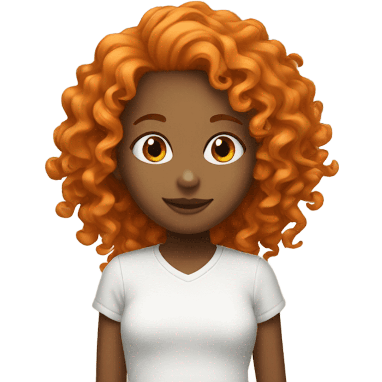 Girl with curly orange hair emoji