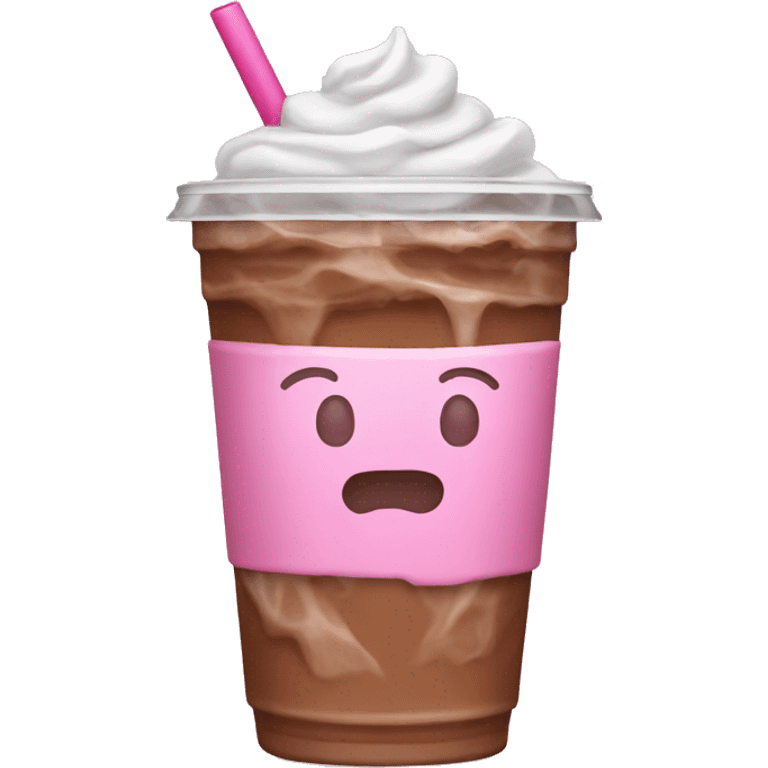 Pink ice coffee emoji