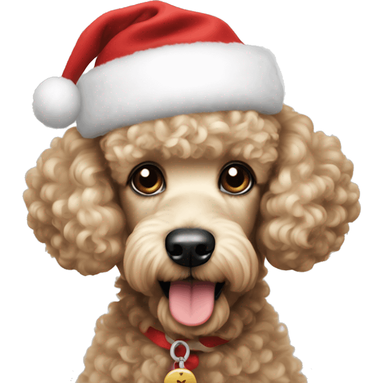 Christmas dog poodle  emoji