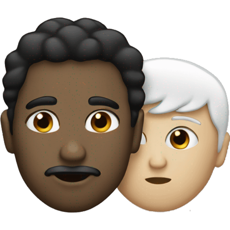 1 black and 1 white male kiss emoji