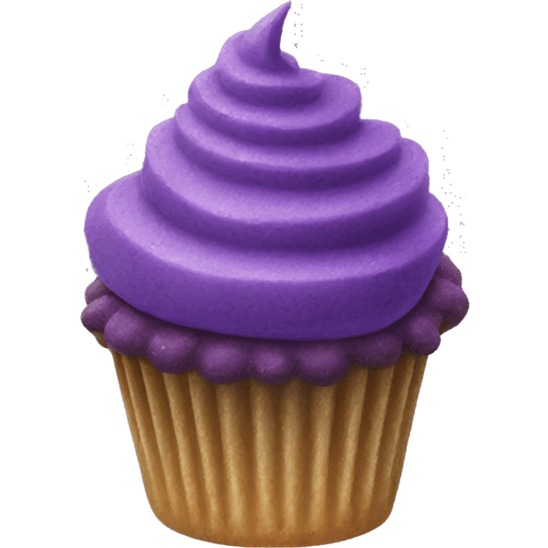 ube cupcake with ube cupcake crumbs on it emoji