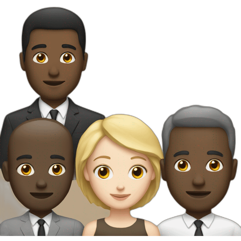 white women, black man, white man emoji