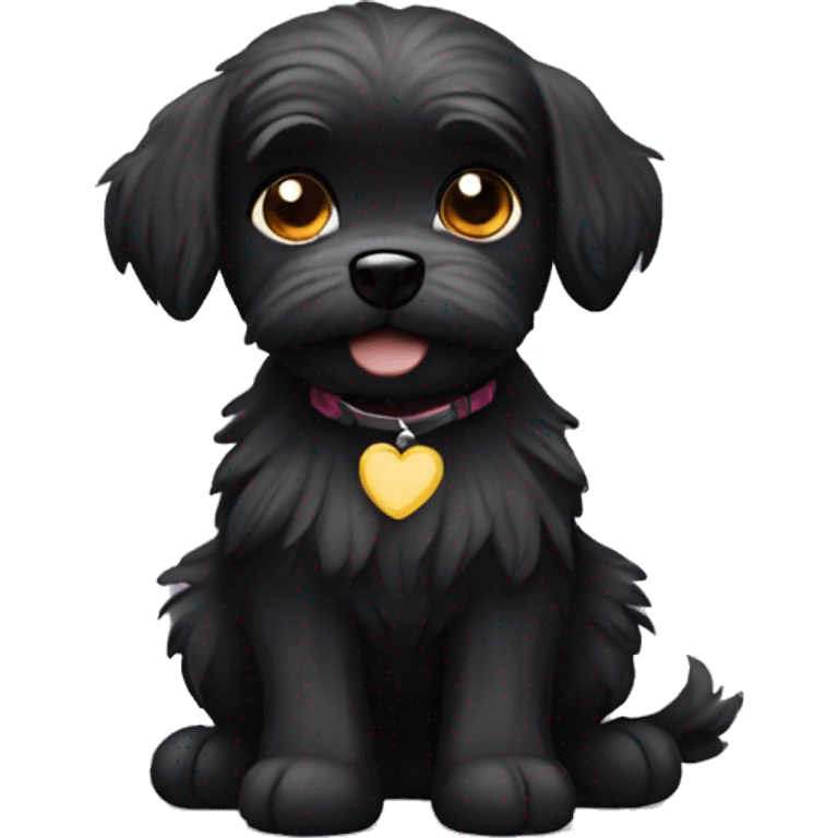 hugs black maltese dog  emoji