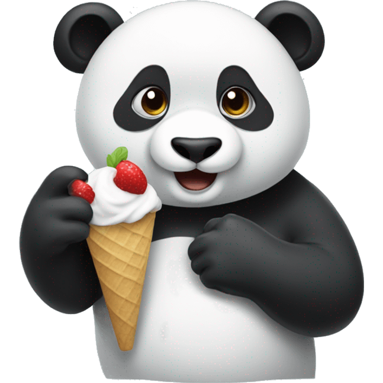 Panda eating ice cream emoji