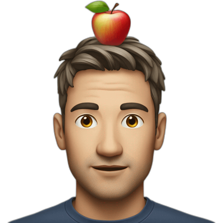 Apple on a man’s head emoji