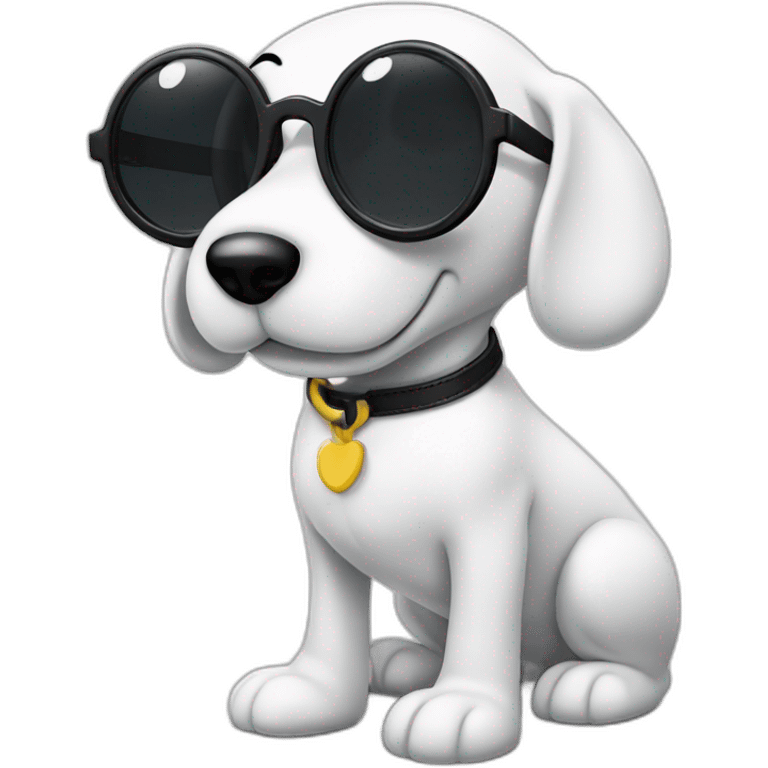 snoopy blanco totalmente con lentes negros emoji