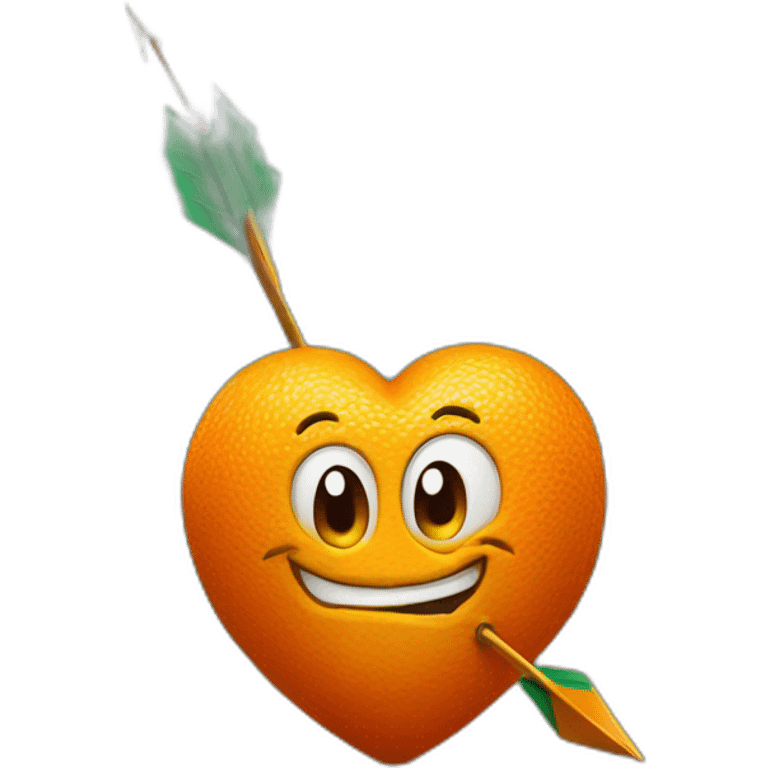 big orange heart with arrow emoji