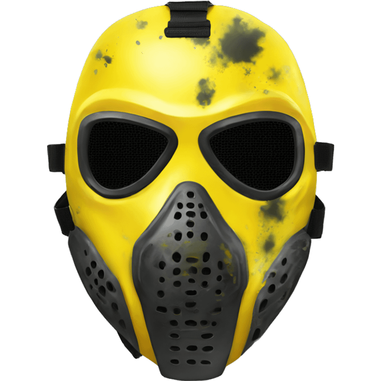 Realistic yellow paintball mask isolated  emoji