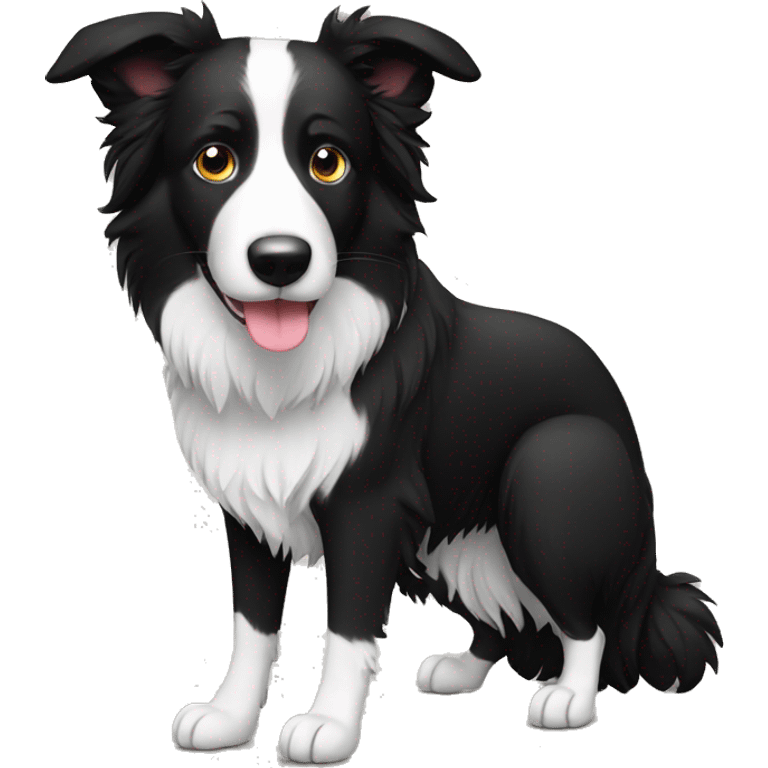 border collie with only half head black emoji