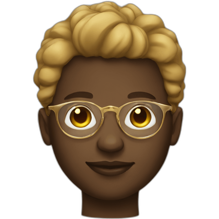 African young man in round gold glasses emoji