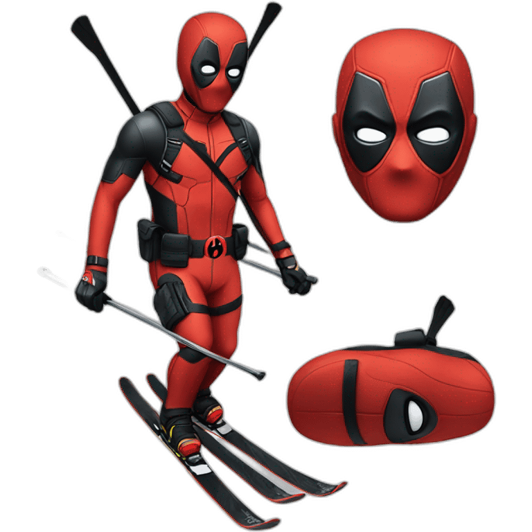 Dead pool qui fait du ski alpin emoji