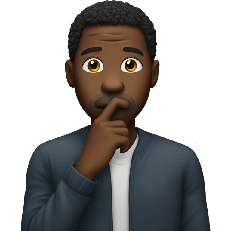 a black man holding his nose emoji