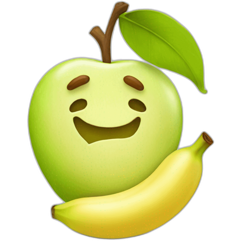 apple with banana emoji